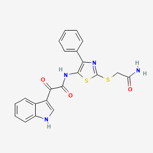 molecular formula C21H16N4O3S2 B3312696 N-(2-((2-amino-2-oxoethyl)thio)-4-phenylthiazol-5-yl)-2-(1H-indol-3-yl)-2-oxoacetamide CAS No. 946327-51-1