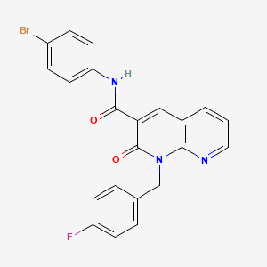 molecular formula C22H15BrFN3O2 B3312777 N-(4-bromophenyl)-1-[(4-fluorophenyl)methyl]-2-oxo-1,2-dihydro-1,8-naphthyridine-3-carboxamide CAS No. 946331-48-2