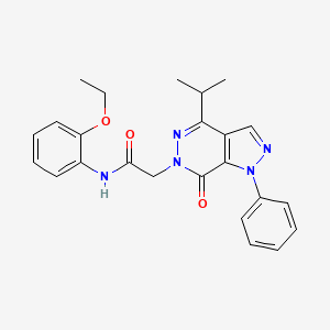 molecular formula C24H25N5O3 B3312784 N-(2-ethoxyphenyl)-2-[7-oxo-1-phenyl-4-(propan-2-yl)-1H,6H,7H-pyrazolo[3,4-d]pyridazin-6-yl]acetamide CAS No. 946332-09-8