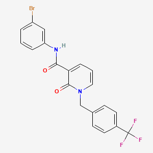 molecular formula C20H14BrF3N2O2 B3312789 N-(3-bromophenyl)-2-oxo-1-{[4-(trifluoromethyl)phenyl]methyl}-1,2-dihydropyridine-3-carboxamide CAS No. 946332-38-3