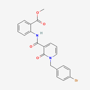 molecular formula C21H17BrN2O4 B3312808 methyl 2-{1-[(4-bromophenyl)methyl]-2-oxo-1,2-dihydropyridine-3-amido}benzoate CAS No. 946333-02-4