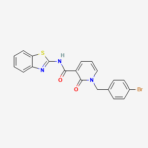 molecular formula C20H14BrN3O2S B3312810 N-(1,3-benzothiazol-2-yl)-1-[(4-bromophenyl)methyl]-2-oxo-1,2-dihydropyridine-3-carboxamide CAS No. 946333-17-1