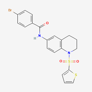 molecular formula C20H17BrN2O3S2 B3312933 4-bromo-N-[1-(thiophene-2-sulfonyl)-1,2,3,4-tetrahydroquinolin-6-yl]benzamide CAS No. 946335-66-6
