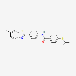 molecular formula C24H22N2OS2 B3312974 N-[4-(6-methyl-1,3-benzothiazol-2-yl)phenyl]-4-(propan-2-ylsulfanyl)benzamide CAS No. 946337-93-5