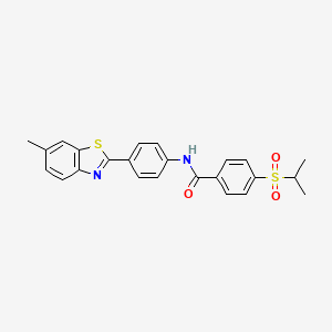molecular formula C24H22N2O3S2 B3312981 N-[4-(6-methyl-1,3-benzothiazol-2-yl)phenyl]-4-(propane-2-sulfonyl)benzamide CAS No. 946337-96-8