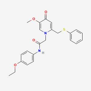 molecular formula C23H24N2O4S B3313066 N-(4-ethoxyphenyl)-2-{5-methoxy-4-oxo-2-[(phenylsulfanyl)methyl]-1,4-dihydropyridin-1-yl}acetamide CAS No. 946343-52-8