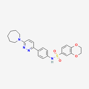 molecular formula C24H26N4O4S B3313136 N-{4-[6-(azepan-1-yl)pyridazin-3-yl]phenyl}-2,3-dihydro-1,4-benzodioxine-6-sulfonamide CAS No. 946346-47-0