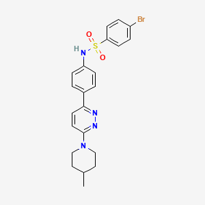 molecular formula C22H23BrN4O2S B3313187 4-bromo-N-{4-[6-(4-methylpiperidin-1-yl)pyridazin-3-yl]phenyl}benzene-1-sulfonamide CAS No. 946347-33-7
