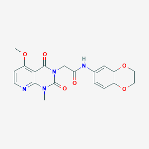 molecular formula C19H18N4O6 B3313227 N-(2,3-dihydro-1,4-benzodioxin-6-yl)-2-{5-methoxy-1-methyl-2,4-dioxo-1H,2H,3H,4H-pyrido[2,3-d]pyrimidin-3-yl}acetamide CAS No. 946351-20-8