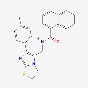 molecular formula C24H21N3OS B3313247 N-{[6-(4-methylphenyl)-2H,3H-imidazo[2,1-b][1,3]thiazol-5-yl]methyl}naphthalene-1-carboxamide CAS No. 946352-80-3