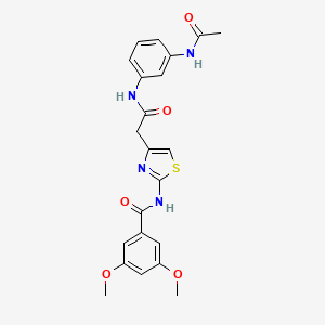molecular formula C22H22N4O5S B3313332 N-(4-{[(3-acetamidophenyl)carbamoyl]methyl}-1,3-thiazol-2-yl)-3,5-dimethoxybenzamide CAS No. 946358-39-0