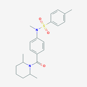 molecular formula C22H28N2O3S B3313351 N-[4-(2,6-dimethylpiperidine-1-carbonyl)phenyl]-N,4-dimethylbenzene-1-sulfonamide CAS No. 946358-95-8