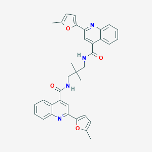 molecular formula C35H32N4O4 B331336 N~4~-[2,2-DIMETHYL-3-({[2-(5-METHYL-2-FURYL)-4-QUINOLYL]CARBONYL}AMINO)PROPYL]-2-(5-METHYL-2-FURYL)-4-QUINOLINECARBOXAMIDE 