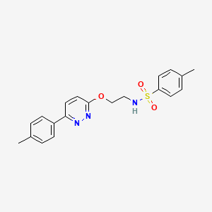 molecular formula C20H21N3O3S B3313404 4-methyl-N-(2-{[6-(4-methylphenyl)pyridazin-3-yl]oxy}ethyl)benzene-1-sulfonamide CAS No. 946366-23-0