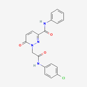 molecular formula C19H15ClN4O3 B3313442 1-{[(4-chlorophenyl)carbamoyl]methyl}-6-oxo-N-phenyl-1,6-dihydropyridazine-3-carboxamide CAS No. 946366-97-8