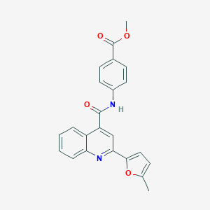 molecular formula C23H18N2O4 B331348 METHYL 4-[2-(5-METHYLFURAN-2-YL)QUINOLINE-4-AMIDO]BENZOATE 