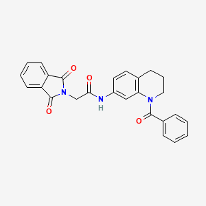 molecular formula C26H21N3O4 B3313501 N-(1-benzoyl-1,2,3,4-tetrahydroquinolin-7-yl)-2-(1,3-dioxo-2,3-dihydro-1H-isoindol-2-yl)acetamide CAS No. 946368-75-8
