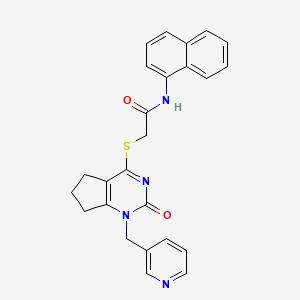 molecular formula C25H22N4O2S B3313511 N-(naphthalen-1-yl)-2-({2-oxo-1-[(pyridin-3-yl)methyl]-1H,2H,5H,6H,7H-cyclopenta[d]pyrimidin-4-yl}sulfanyl)acetamide CAS No. 946373-48-4