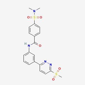 molecular formula C20H20N4O5S2 B3313530 4-(dimethylsulfamoyl)-N-[3-(6-methanesulfonylpyridazin-3-yl)phenyl]benzamide CAS No. 946376-43-8