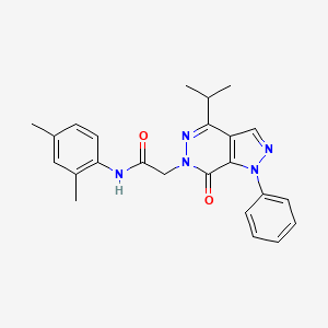 molecular formula C24H25N5O2 B3313555 N-(2,4-dimethylphenyl)-2-[7-oxo-1-phenyl-4-(propan-2-yl)-1H,6H,7H-pyrazolo[3,4-d]pyridazin-6-yl]acetamide CAS No. 946379-10-8
