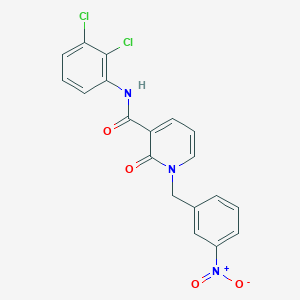 molecular formula C19H13Cl2N3O4 B3313562 N-(2,3-dichlorophenyl)-1-[(3-nitrophenyl)methyl]-2-oxo-1,2-dihydropyridine-3-carboxamide CAS No. 946379-19-7