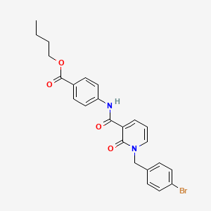 molecular formula C24H23BrN2O4 B3313574 butyl 4-{1-[(4-bromophenyl)methyl]-2-oxo-1,2-dihydropyridine-3-amido}benzoate CAS No. 946379-86-8