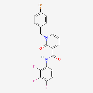 molecular formula C19H12BrF3N2O2 B3313579 1-[(4-bromophenyl)methyl]-2-oxo-N-(2,3,4-trifluorophenyl)-1,2-dihydropyridine-3-carboxamide CAS No. 946380-01-4