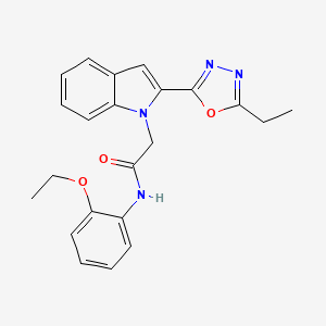 molecular formula C22H22N4O3 B3313610 N-(2-ethoxyphenyl)-2-[2-(5-ethyl-1,3,4-oxadiazol-2-yl)-1H-indol-1-yl]acetamide CAS No. 946381-13-1