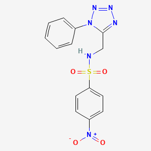 molecular formula C14H12N6O4S B3313612 4-nitro-N-[(1-phenyl-1H-1,2,3,4-tetrazol-5-yl)methyl]benzene-1-sulfonamide CAS No. 946381-20-0
