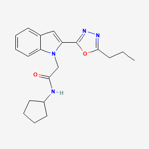 N-cyclopentyl-2-(2-(5-propyl-1,3,4-oxadiazol-2-yl)-1H-indol-1-yl)acetamide