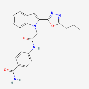 4-({[2-(5-propyl-1,3,4-oxadiazol-2-yl)-1H-indol-1-yl]acetyl}amino)benzamide