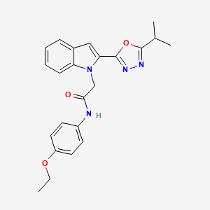 molecular formula C23H24N4O3 B3313703 N-(4-ethoxyphenyl)-2-{2-[5-(propan-2-yl)-1,3,4-oxadiazol-2-yl]-1H-indol-1-yl}acetamide CAS No. 946382-27-0