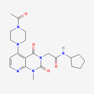 2-(5-(4-acetylpiperazin-1-yl)-1-methyl-2,4-dioxo-1,2-dihydropyrido[2,3-d]pyrimidin-3(4H)-yl)-N-cyclopentylacetamide