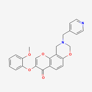 3-(2-methoxyphenoxy)-9-(pyridin-4-ylmethyl)-9,10-dihydrochromeno[8,7-e][1,3]oxazin-4(8H)-one