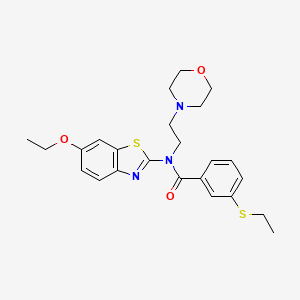 molecular formula C24H29N3O3S2 B3313789 N-(6-ETHOXY-1,3-BENZOTHIAZOL-2-YL)-3-(ETHYLSULFANYL)-N-[2-(MORPHOLIN-4-YL)ETHYL]BENZAMIDE CAS No. 946681-06-7