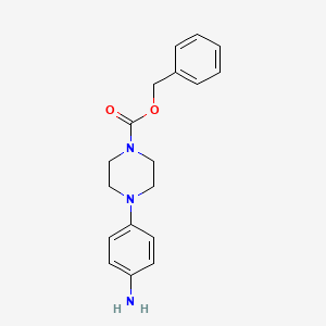 molecular formula C18H21N3O2 B3313913 1-(4-Amino-phenyl)-4-Cbz-piperazine CAS No. 947673-12-3