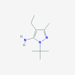 molecular formula C10H19N3 B3313927 5-Amino-1-tert-butyl-4-ethyl-3-methylpyrazole CAS No. 947688-96-2