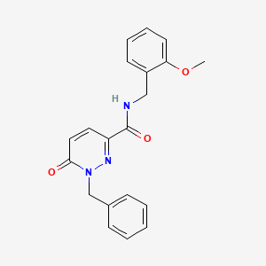 molecular formula C20H19N3O3 B3314035 1-benzyl-N-[(2-methoxyphenyl)methyl]-6-oxo-1,6-dihydropyridazine-3-carboxamide CAS No. 949730-06-7