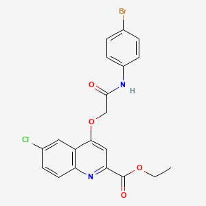 molecular formula C20H16BrClN2O4 B3314126 ETHYL 4-{[(4-BROMOPHENYL)CARBAMOYL]METHOXY}-6-CHLOROQUINOLINE-2-CARBOXYLATE CAS No. 950265-24-4