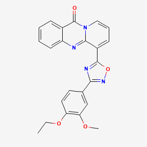 molecular formula C23H18N4O4 B3314153 6-[3-(4-ethoxy-3-methoxyphenyl)-1,2,4-oxadiazol-5-yl]-11H-pyrido[2,1-b]quinazolin-11-one CAS No. 950276-47-8