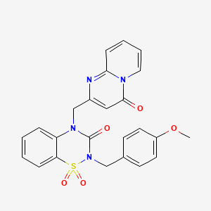 2-(4-methoxybenzyl)-4-((4-oxo-4H-pyrido[1,2-a]pyrimidin-2-yl)methyl)-2H-benzo[e][1,2,4]thiadiazin-3(4H)-one 1,1-dioxide