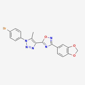 3-(1,3-benzodioxol-5-yl)-5-[1-(4-bromophenyl)-5-methyl-1H-1,2,3-triazol-4-yl]-1,2,4-oxadiazole