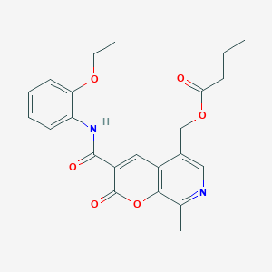 molecular formula C23H24N2O6 B3314326 {3-[(2-ethoxyphenyl)carbamoyl]-8-methyl-2-oxo-2H-pyrano[2,3-c]pyridin-5-yl}methyl butanoate CAS No. 951517-53-6