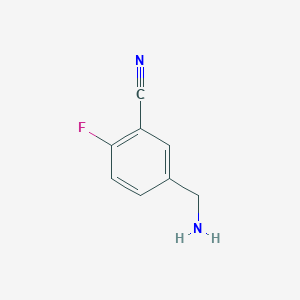 molecular formula C8H7FN2 B033144 5-(氨甲基)-2-氟苯甲腈 CAS No. 368426-86-2