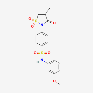 molecular formula C18H20N2O6S2 B3315854 N-(5-methoxy-2-methylphenyl)-4-(4-methyl-1,1,3-trioxo-1lambda6,2-thiazolidin-2-yl)benzene-1-sulfonamide CAS No. 951896-81-4