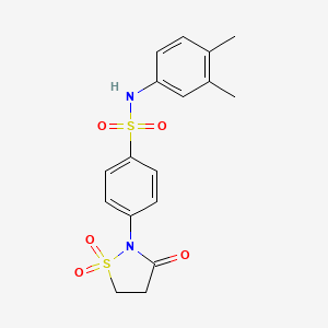 molecular formula C17H18N2O5S2 B3315896 N-(3,4-dimethylphenyl)-4-(1,1,3-trioxo-1lambda6,2-thiazolidin-2-yl)benzene-1-sulfonamide CAS No. 951898-51-4