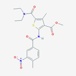 molecular formula C20H23N3O6S B331605 methyl 5-[(diethylamino)carbonyl]-2-({3-nitro-4-methylbenzoyl}amino)-4-methyl-3-thiophenecarboxylate 
