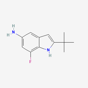 molecular formula C12H15FN2 B3316075 2-(Tert-butyl)-7-fluoro-1h-indol-5-amine CAS No. 952664-95-8