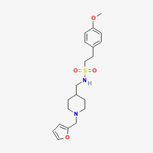 molecular formula C20H28N2O4S B3316127 N-({1-[(furan-2-yl)methyl]piperidin-4-yl}methyl)-2-(4-methoxyphenyl)ethane-1-sulfonamide CAS No. 952966-21-1