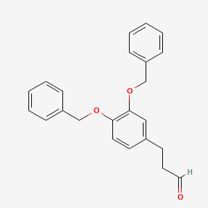 molecular formula C23H22O3 B3316142 Benzenepropanal, 3,4-bis(phenylmethoxy)- CAS No. 95301-39-6